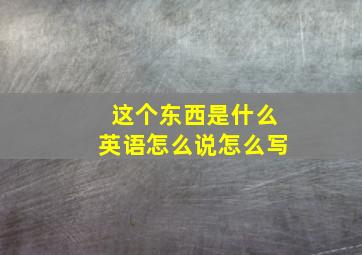 这个东西是什么英语怎么说怎么写