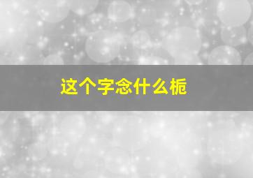 这个字念什么栀