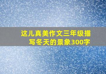 这儿真美作文三年级描写冬天的景象300字