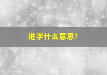 进字什么意思?