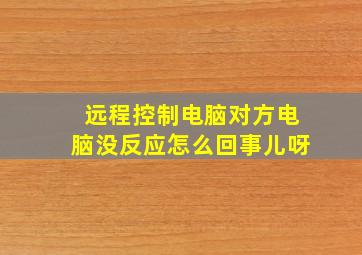 远程控制电脑对方电脑没反应怎么回事儿呀