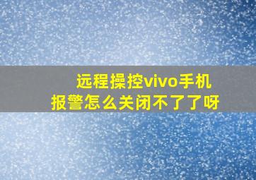 远程操控vivo手机报警怎么关闭不了了呀