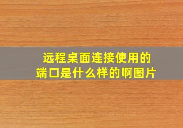 远程桌面连接使用的端口是什么样的啊图片