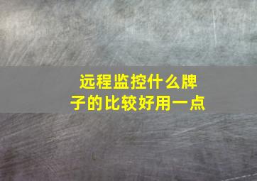 远程监控什么牌子的比较好用一点