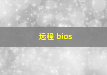 远程 bios