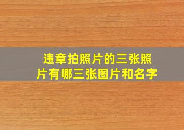 违章拍照片的三张照片有哪三张图片和名字