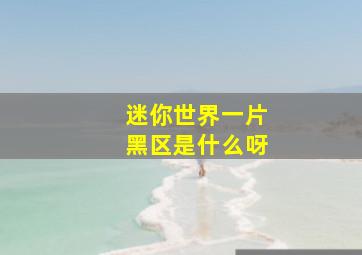 迷你世界一片黑区是什么呀