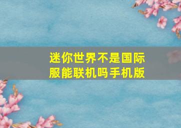 迷你世界不是国际服能联机吗手机版