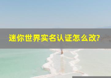 迷你世界实名认证怎么改?