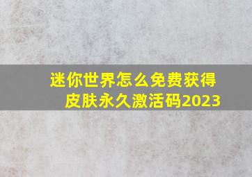 迷你世界怎么免费获得皮肤永久激活码2023