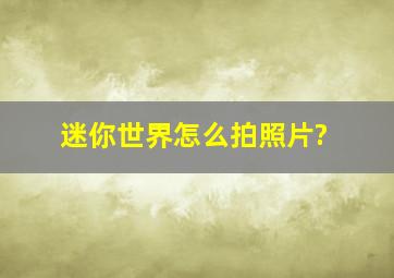 迷你世界怎么拍照片?