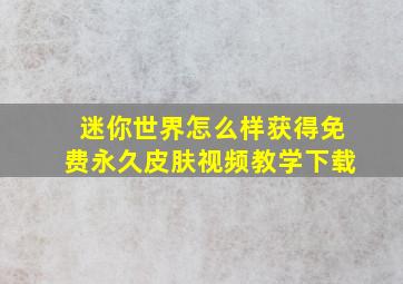 迷你世界怎么样获得免费永久皮肤视频教学下载