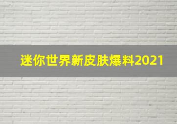 迷你世界新皮肤爆料2021