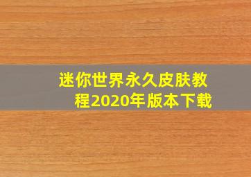 迷你世界永久皮肤教程2020年版本下载