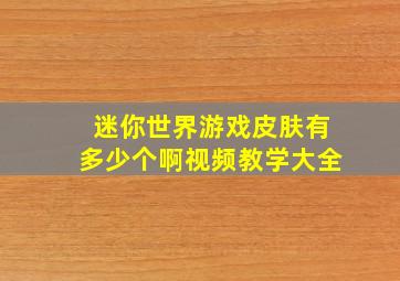 迷你世界游戏皮肤有多少个啊视频教学大全