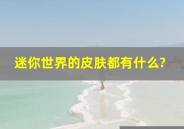 迷你世界的皮肤都有什么?