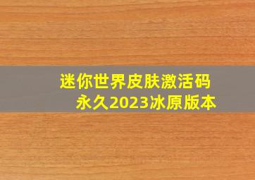 迷你世界皮肤激活码永久2023冰原版本