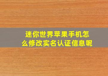 迷你世界苹果手机怎么修改实名认证信息呢