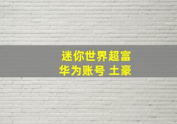 迷你世界超富华为账号 土豪