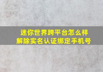 迷你世界跨平台怎么样解除实名认证绑定手机号