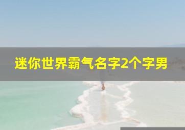 迷你世界霸气名字2个字男