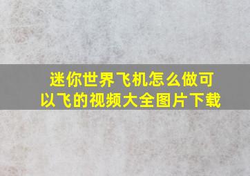 迷你世界飞机怎么做可以飞的视频大全图片下载