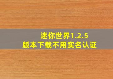 迷你世界1.2.5版本下载不用实名认证