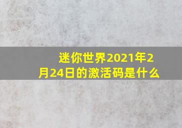 迷你世界2021年2月24日的激活码是什么