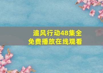 追风行动48集全免费播放在线观看