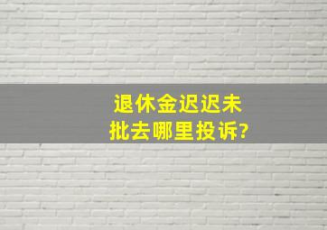 退休金迟迟未批去哪里投诉?