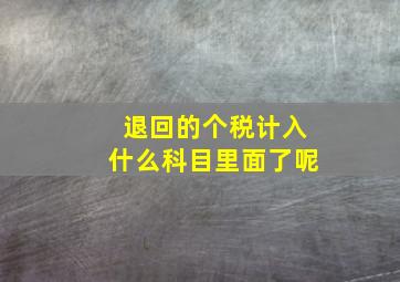 退回的个税计入什么科目里面了呢