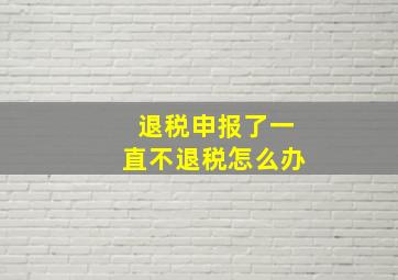 退税申报了一直不退税怎么办