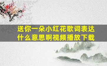 送你一朵小红花歌词表达什么意思啊视频播放下载