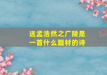 送孟浩然之广陵是一首什么题材的诗