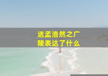 送孟浩然之广陵表达了什么