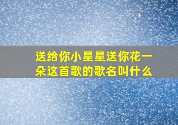 送给你小星星送你花一朵这首歌的歌名叫什么