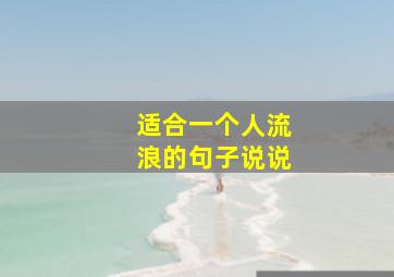 适合一个人流浪的句子说说