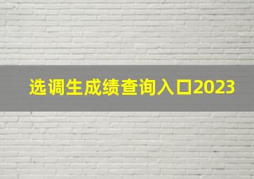 选调生成绩查询入口2023