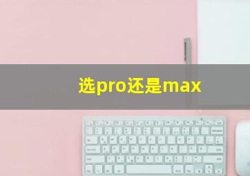 选pro还是max