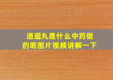 逍遥丸是什么中药做的呢图片视频讲解一下