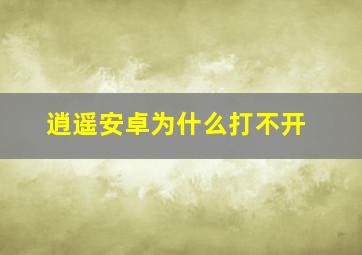 逍遥安卓为什么打不开