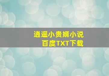 逍遥小贵婿小说百度TXT下载