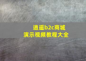 逍遥b2c商城演示视频教程大全