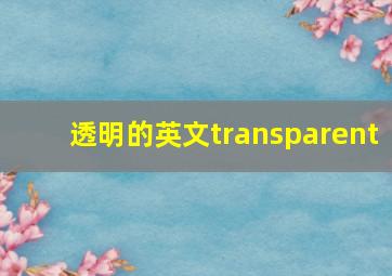 透明的英文transparent