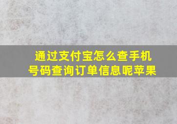 通过支付宝怎么查手机号码查询订单信息呢苹果