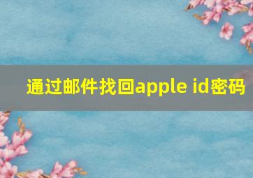 通过邮件找回apple id密码