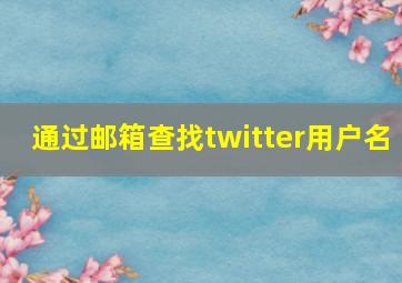 通过邮箱查找twitter用户名