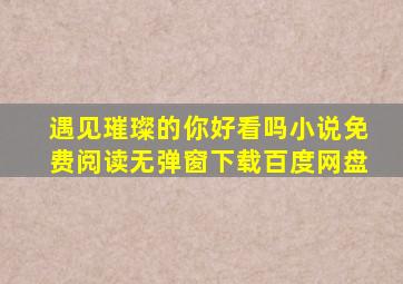 遇见璀璨的你好看吗小说免费阅读无弹窗下载百度网盘