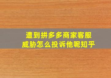 遭到拼多多商家客服威胁怎么投诉他呢知乎