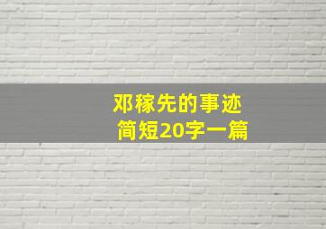 邓稼先的事迹简短20字一篇